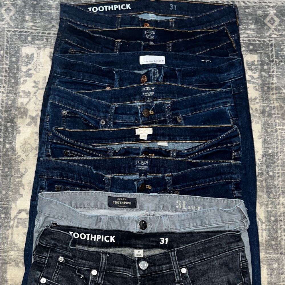 J. Crew Women's Dark Blue and Gray Skinny Jeans